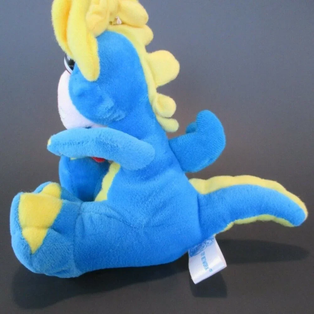 Toy Network BLUE Yellow DRAGON Stuffed Plush Animal BEAN Bag Toy Doll 6.5